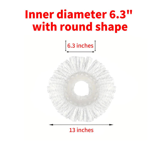 SOIVEN 360° Microfiber Spin Mop Replacement Heads — 4/6/8-Pack, Universal Fit
