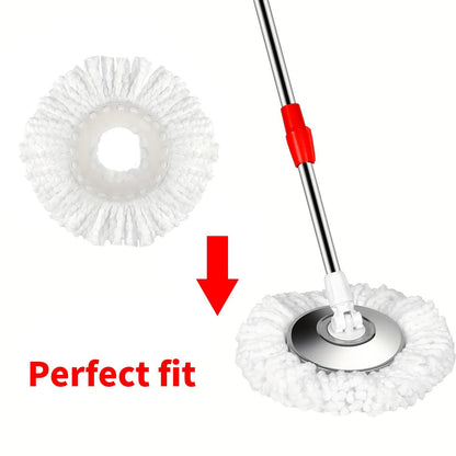 SOIVEN 360° Microfiber Spin Mop Replacement Heads — 4/6/8-Pack, Universal Fit