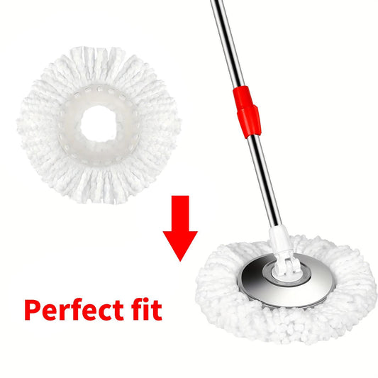 SOIVEN 360° Microfiber Spin Mop Replacement Heads — 4/6/8-Pack, Universal Fit