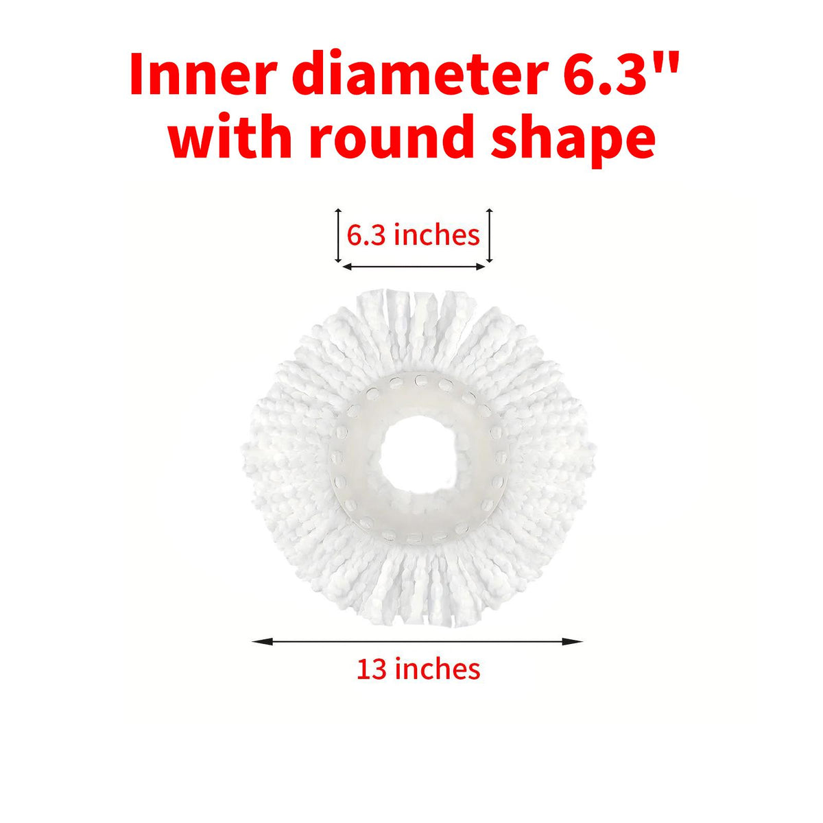 SOIVEN 360° Microfiber Spin Mop Replacement Heads — 4/6/8-Pack, Universal Fit