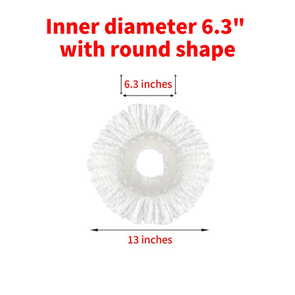 SOIVEN 360° Microfiber Spin Mop Replacement Heads — 4/6/8-Pack, Universal Fit