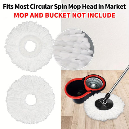 SOIVEN 360° Microfiber Spin Mop Replacement Heads — 4/6/8-Pack, Universal Fit