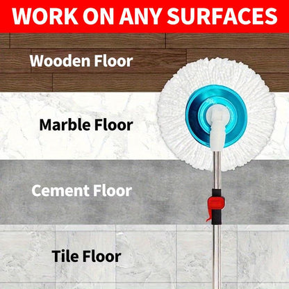 SOIVEN 360° Microfiber Spin Mop Replacement Heads — 4/6/8-Pack, Universal Fit